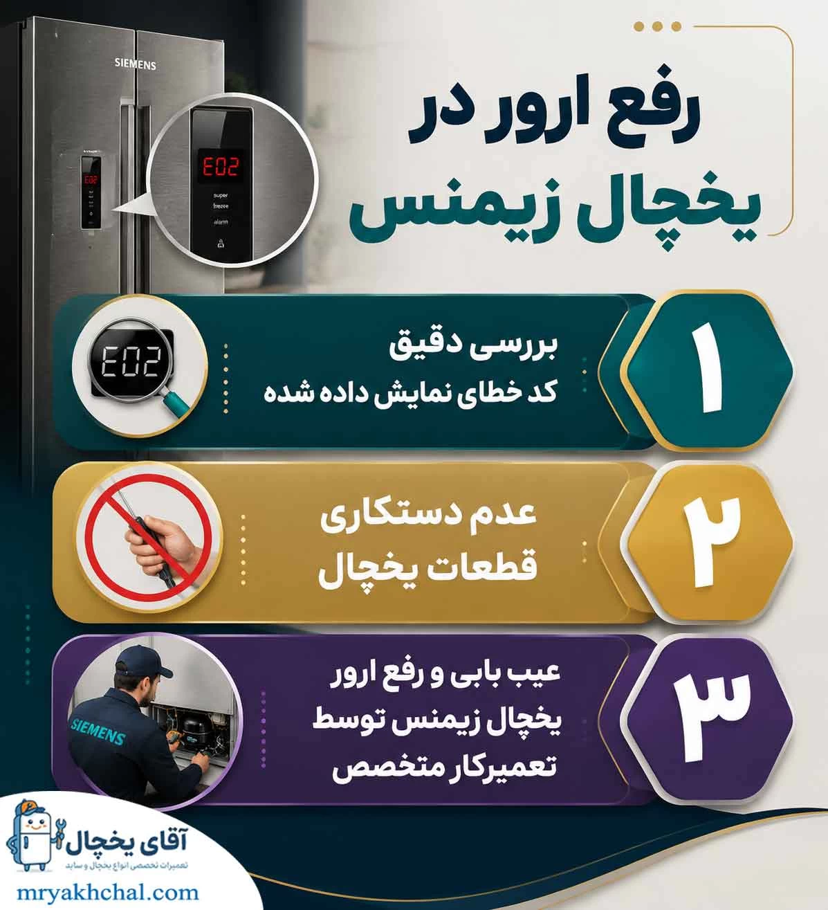 رفع ارور در یخچال زیمنس