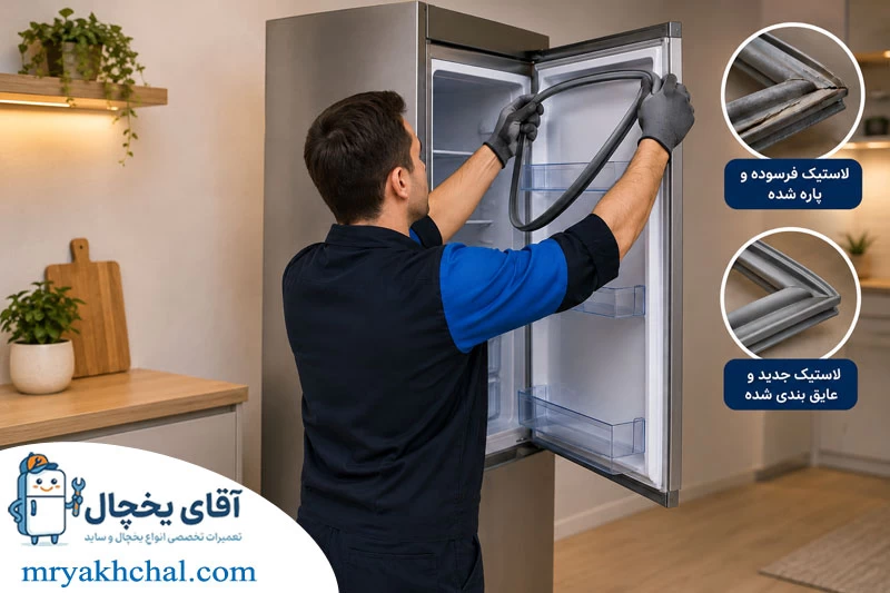 تعمیر درب و لاستیک دور درب