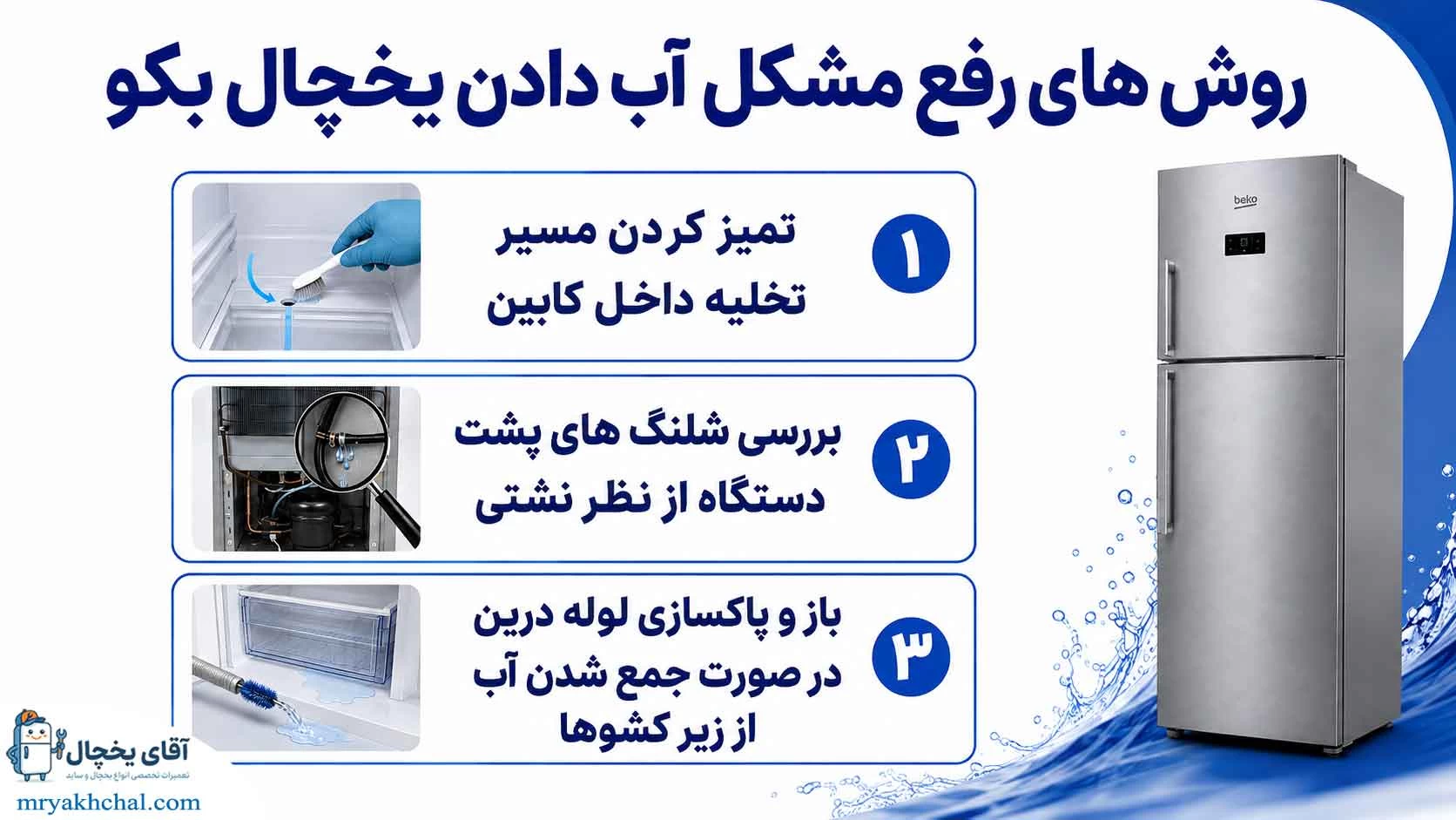 آب دادن یخچال بکو