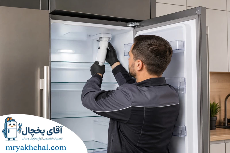 تعویض فیلتر آب در مدل های متصل به آب شهری