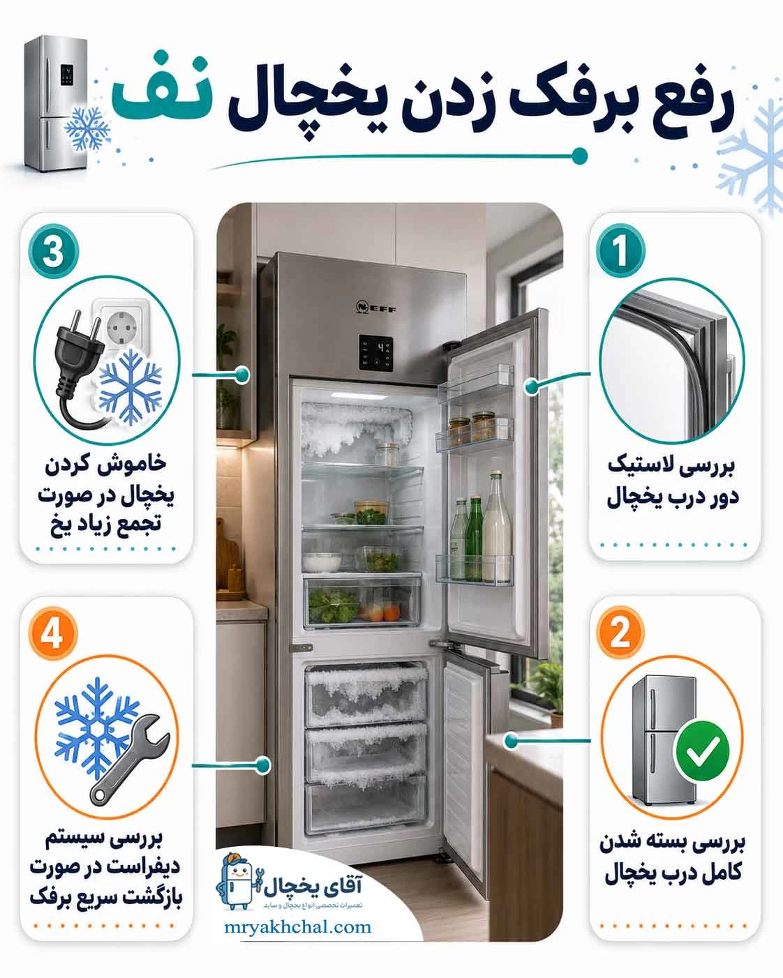 برفک زدن یخچال نف