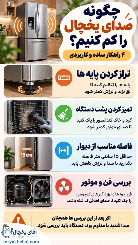 نحوه کاهش صدای یخچال