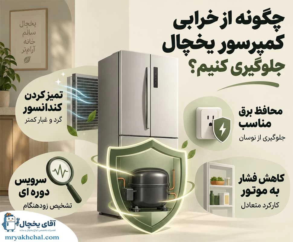 جلوگیری از خرابی کمپرسور یخچال