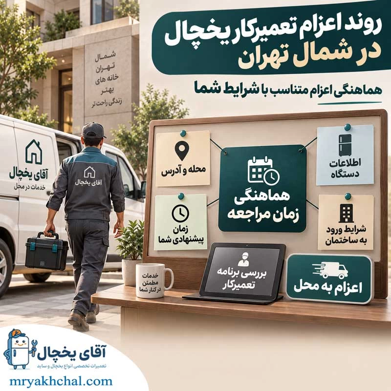 روند اعزام تعمیرکار یخچال در شمال تهران
