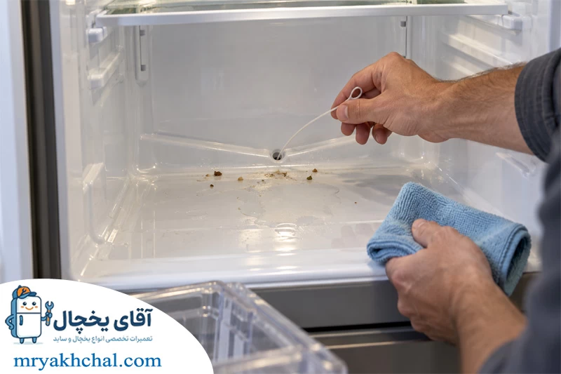 تمیز کردن مسیر تخلیه آب یخچال