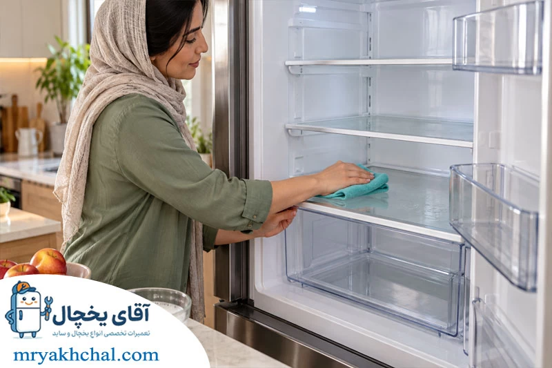 تمیز کردن منظم داخل یخچال